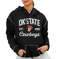 Women's Gameday Couture  Black Oklahoma State Cowboys Studded Pullover Hoodie