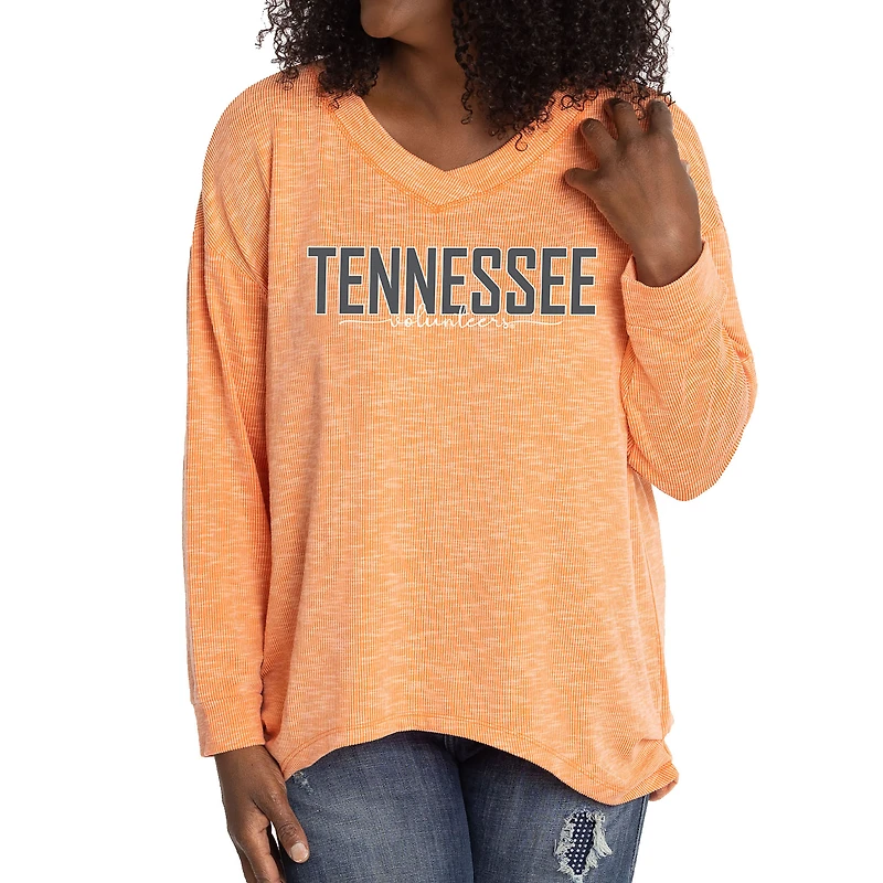 Women's Tennessee Orange Tennessee Volunteers Bailey V-Neck Long Sleeve T-Shirt