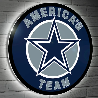 Dallas Cowboys 23" LED Slogan Round Wall Sign