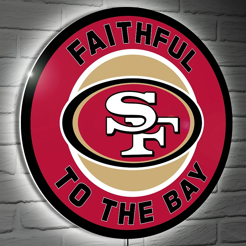 San Francisco 49ers 23" LED Slogan Round Wall Sign