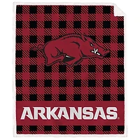 Arkansas Razorbacks 50" x 60" Buffalo Check Royal Plush Sherpa Blanket