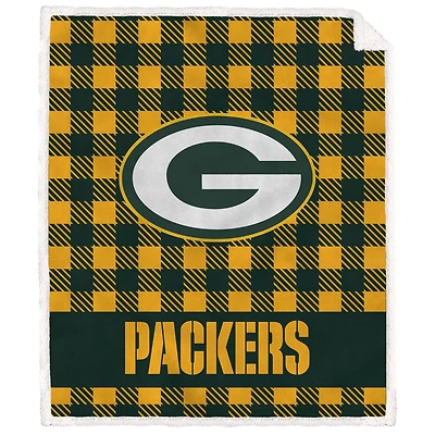 Green Bay Packers 50" x 60" Buffalo Check Royal Plush Sherpa Blanket