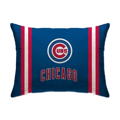 Chicago Cubs 20" x 26" Standard Stripe Logo Micro Plush Bed Pillow Cover