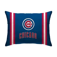 Chicago Cubs 20" x 26" Standard Stripe Logo Micro Plush Bed Pillow Cover
