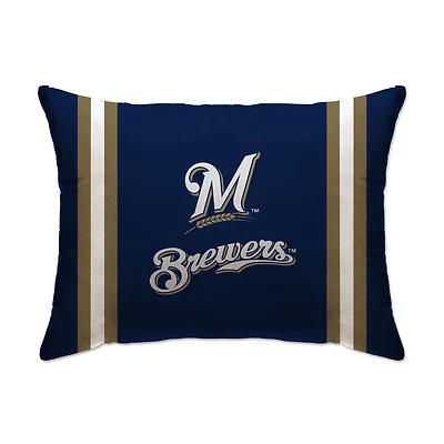 Milwaukee Brewers 20" x 26" Standard Stripe Logo Micro Plush Bed Pillow Cover