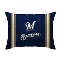 Milwaukee Brewers 20" x 26" Standard Stripe Logo Micro Plush Bed Pillow Cover