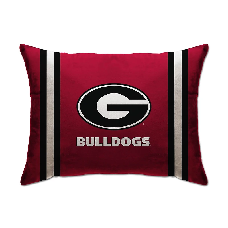 Georgia Bulldogs 20" x 26" Standard Stripe Logo Micro Plush Bed Pillow Cover