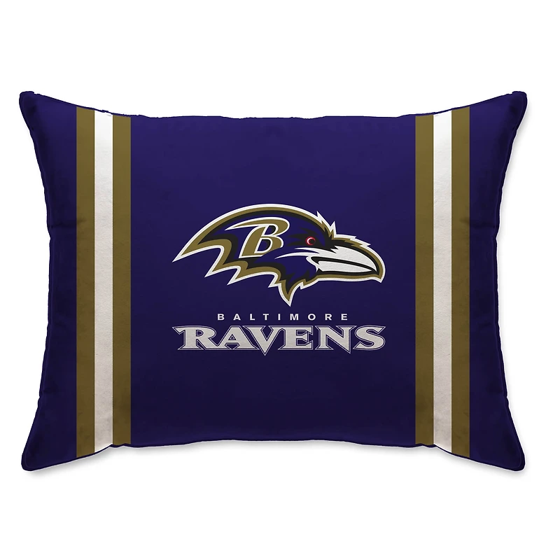 Baltimore Ravens 20" x 26" Standard Stripe Logo Micro Plush Bed Pillow Cover