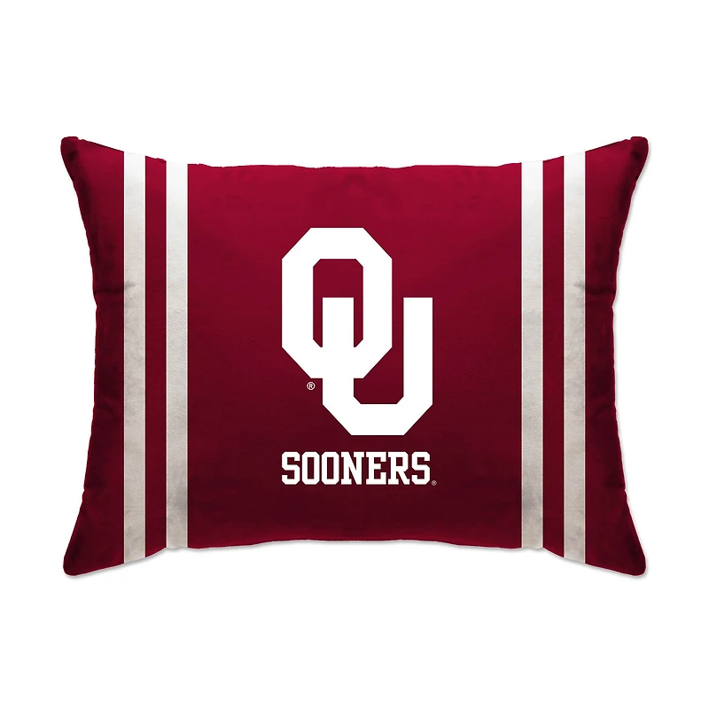 Oklahoma Sooners 20" x 26" Standard Stripe Logo Micro Plush Bed Pillow Cover