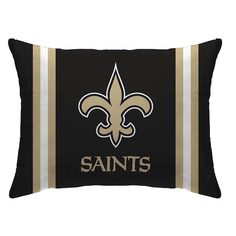 New Orleans Saints 20" x 26" Standard Stripe Logo Micro Plush Bed Pillow Cover