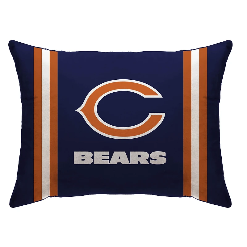 Chicago Bears 20" x 26" Standard Stripe Logo Micro Plush Bed Pillow Cover