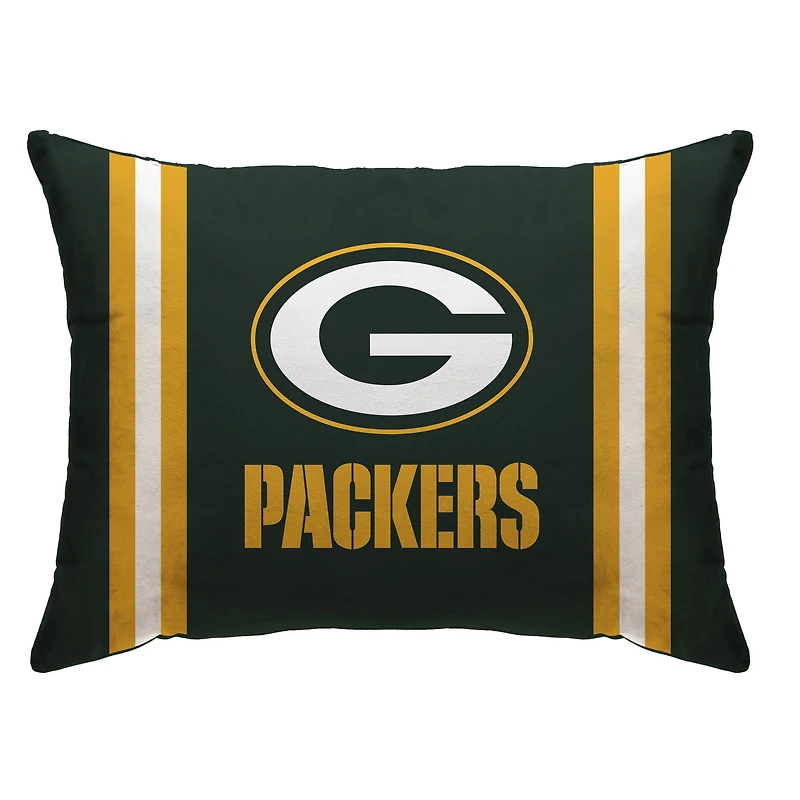 Green Bay Packers 20" x 26" Standard Stripe Logo Micro Plush Bed Pillow Cover