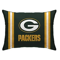 Green Bay Packers 20" x 26" Standard Stripe Logo Micro Plush Bed Pillow Cover