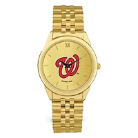 Men's  Gold Washington Nationals Rolled Link Bracelet Wristwatch