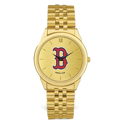 Men's  Gold Boston Red Sox Rolled Link Bracelet Wristwatch