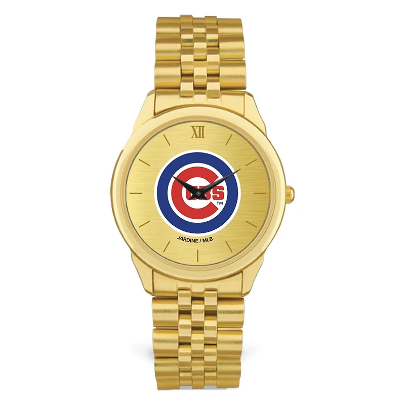 Men's Gold Chicago Cubs Rolled Link Bracelet Wristwatch
