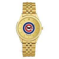 Men's  Gold Chicago Cubs Rolled Link Bracelet Wristwatch