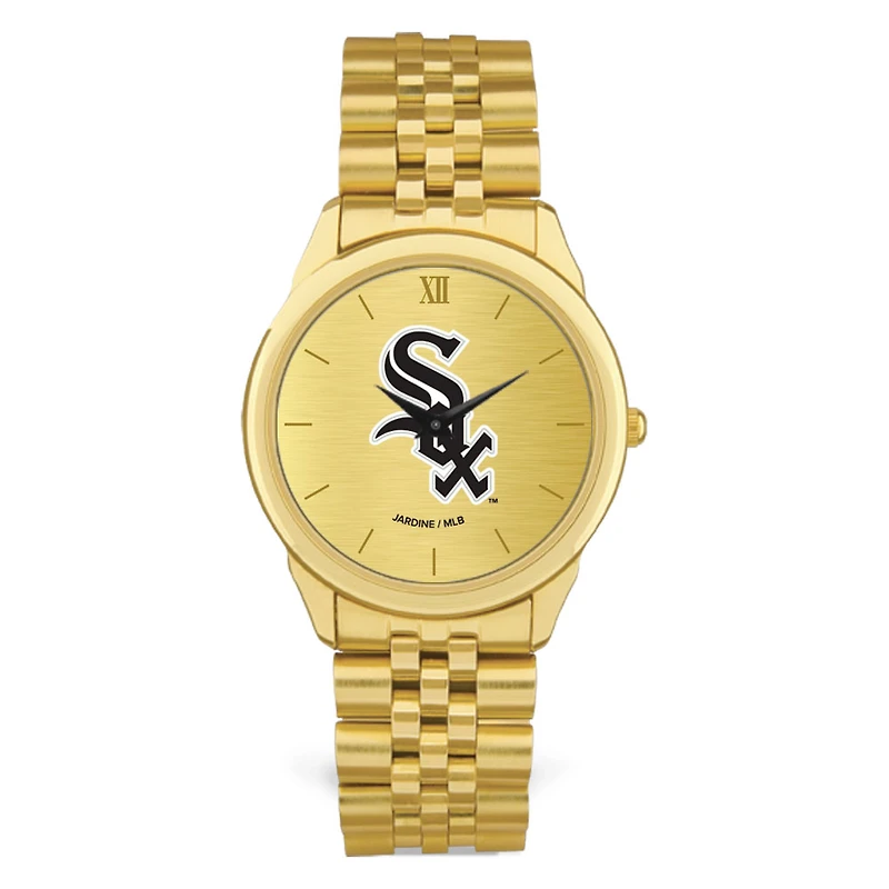 Men's Gold Chicago White Sox Rolled Link Bracelet Wristwatch