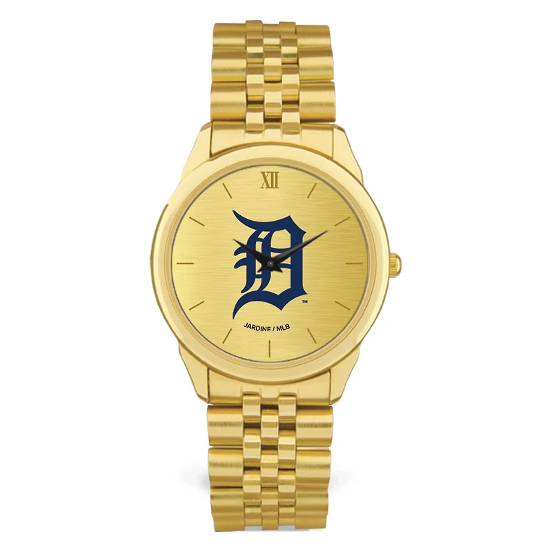 Men's  Gold Detroit Tigers Rolled Link Bracelet Wristwatch