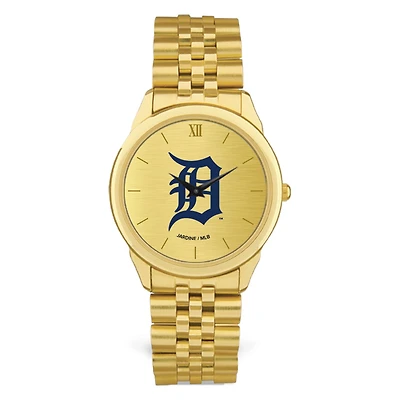 Men's  Gold Detroit Tigers Rolled Link Bracelet Wristwatch