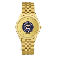 Men's  Gold Houston Astros Rolled Link Bracelet Wristwatch