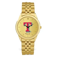 Men's  Gold Texas Rangers Rolled Link Bracelet Wristwatch