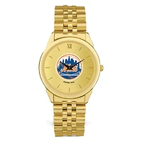 Men's  Gold New York Mets Rolled Link Bracelet Wristwatch