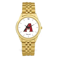 Men's  Gold Arizona Diamondbacks White Dial Rolled Link Bracelet Wristwatch
