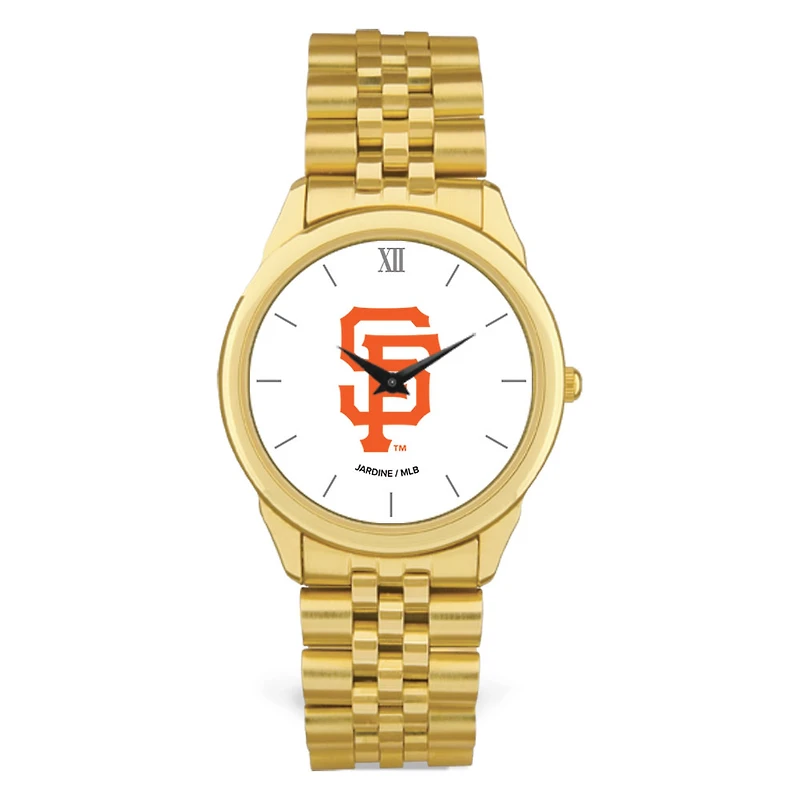 Men's  Gold San Francisco Giants White Dial Rolled Link Bracelet Wristwatch