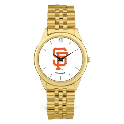 Men's  Gold San Francisco Giants White Dial Rolled Link Bracelet Wristwatch