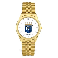 Men's  Gold Kansas City Royals White Dial Rolled Link Bracelet Wristwatch