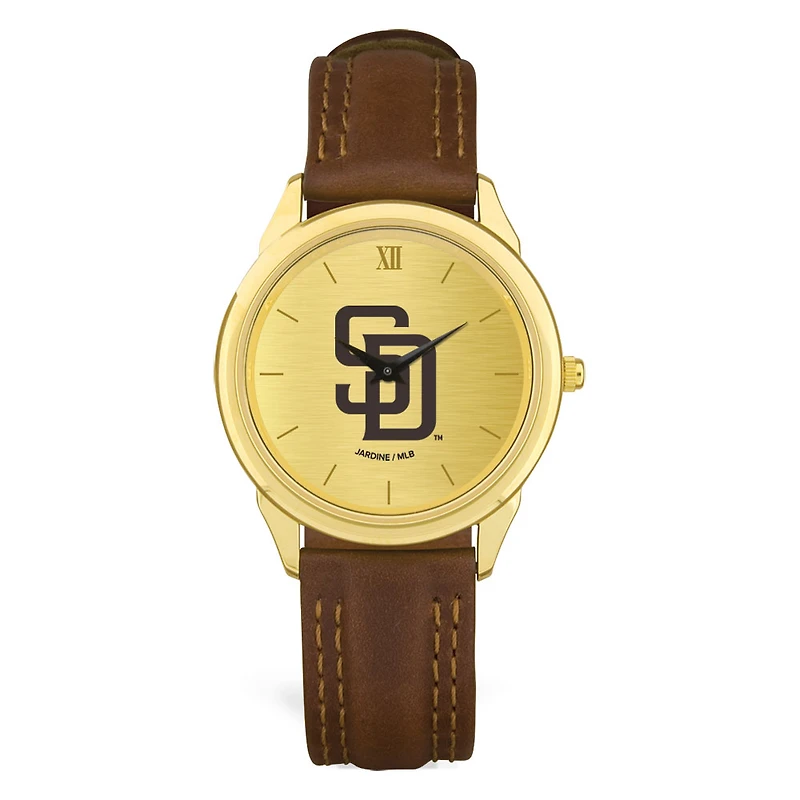 Men's Brown San Diego Padres Leather Wristwatch