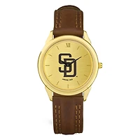Men's  Brown San Diego Padres Leather Wristwatch