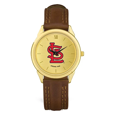 Men's Brown St. Louis Cardinals Leather Wristwatch