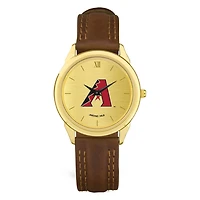 Men's  Brown Arizona Diamondbacks Leather Wristwatch