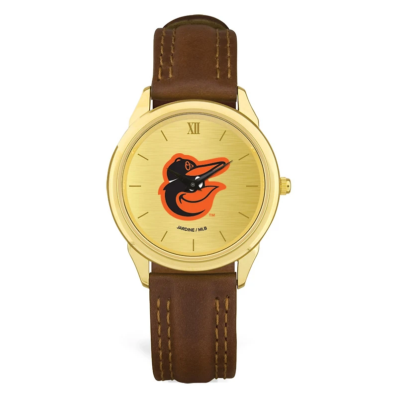 Men's Brown Baltimore Orioles Leather Wristwatch