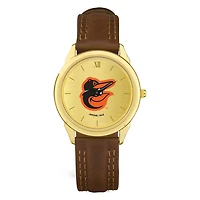 Men's  Brown Baltimore Orioles Leather Wristwatch