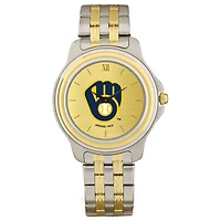 Men's  Milwaukee Brewers Gold Dial Two-Tone Wristwatch