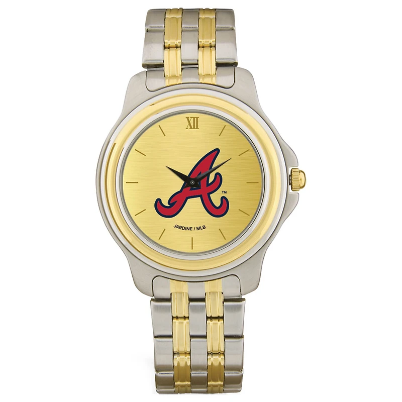 Men's Atlanta Braves Gold Dial Two-Tone Wristwatch