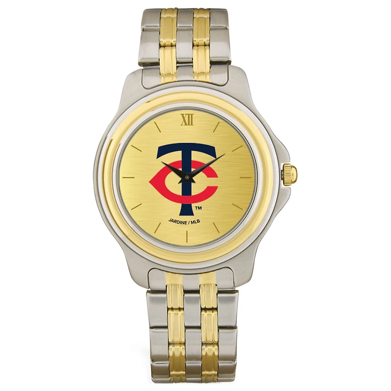 Men's Minnesota Twins Gold Dial Two-Tone Wristwatch