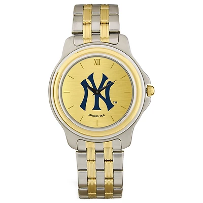 Men's New York Yankees Gold Dial Two-Tone Wristwatch