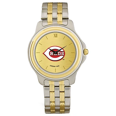 Men's Cincinnati Reds Gold Dial Two-Tone Wristwatch
