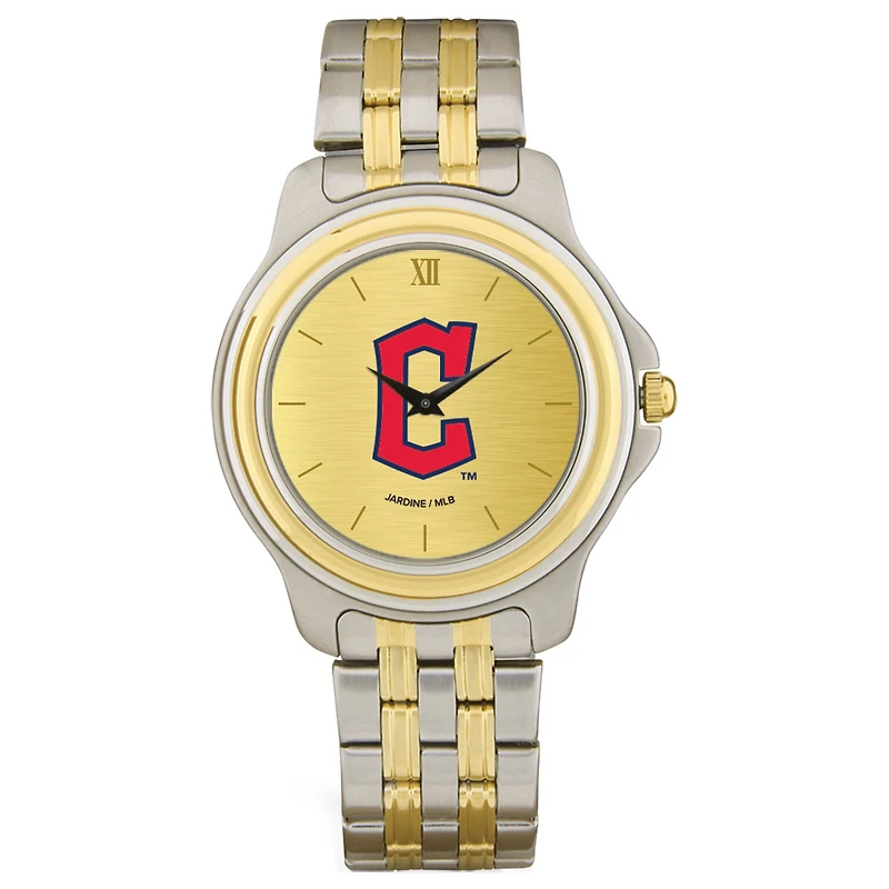 Men's Cleveland Guardians Gold Dial Two-Tone Wristwatch