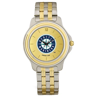 Men's Seattle Mariners Gold Dial Two-Tone Wristwatch