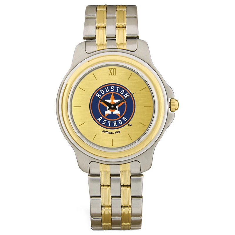Men's Houston Astros Gold Dial Two-Tone Wristwatch