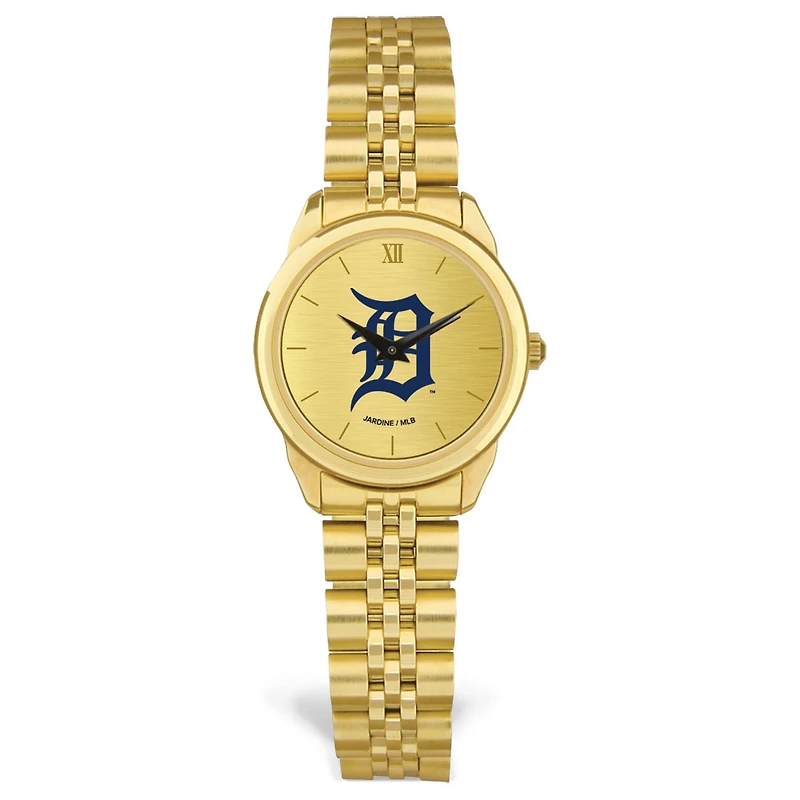 Women's  Gold Detroit Tigers Rolled Link Bracelet Wristwatch