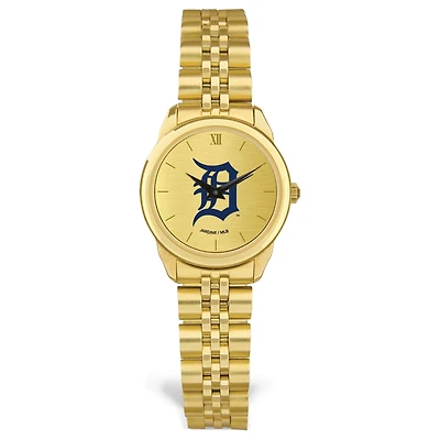 Women's  Gold Detroit Tigers Rolled Link Bracelet Wristwatch