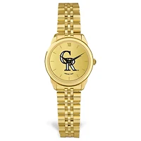 Women's  Gold Colorado Rockies Rolled Link Bracelet Wristwatch