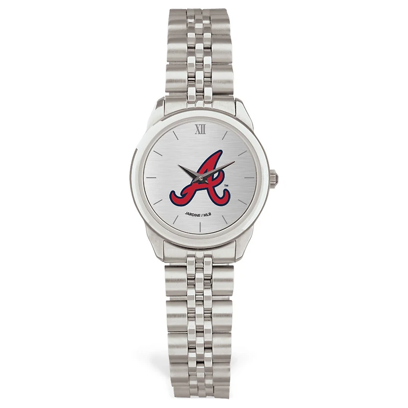 Women's Silver Atlanta Braves Rolled Link Bracelet Wristwatch