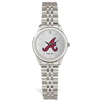 Women's  Silver Atlanta Braves Rolled Link Bracelet Wristwatch